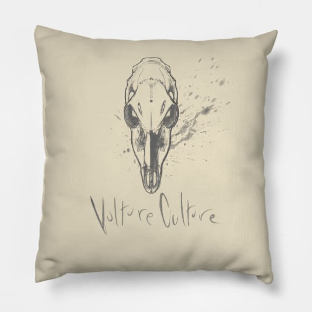 "Vulture Culture" Broken Doe Skull Pillow by Skavengr