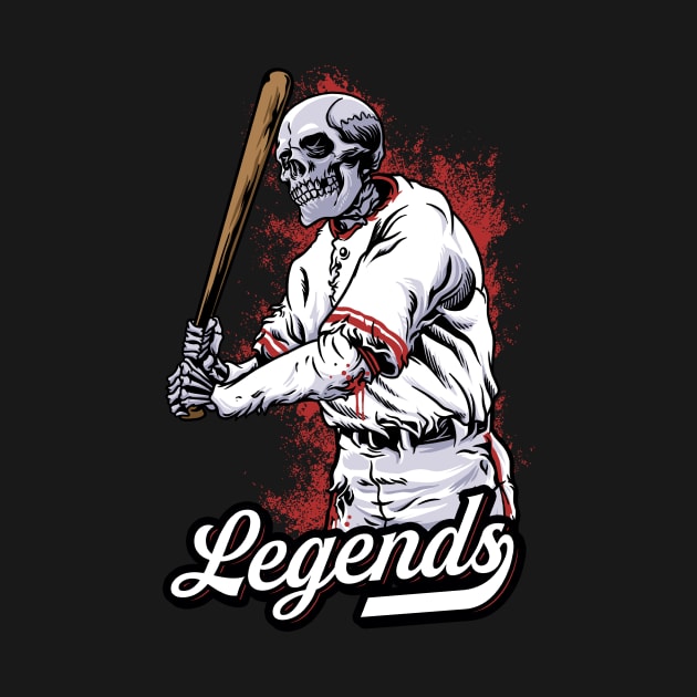 Skull Legends Baseball Player by uniostore