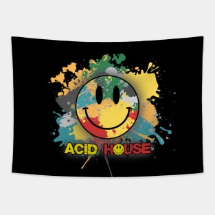 Acid House Smiley Face Jackson Pollock Tapestry