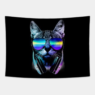 Rave cat edm kitten dj kitty tech house music Tapestry