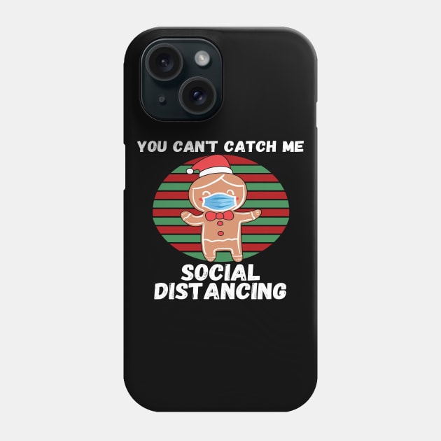 Gingerbread Man With Mask Christmas 2020 Social Distancing Phone Case by Lone Wolf Works