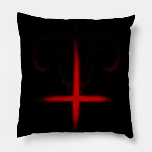 Red crucifix - baphomet Pillow