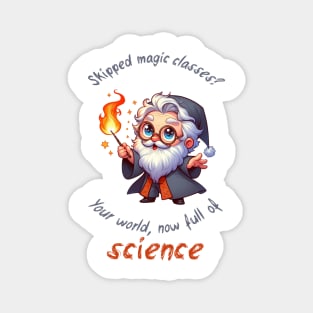 Cute Wizard Magic vs Science Magnet