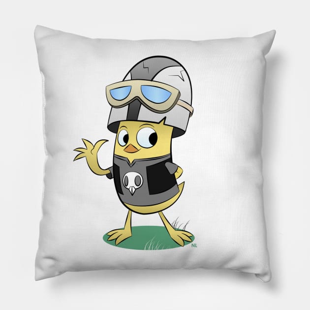 Biker Chick Pillow by drawingnikki