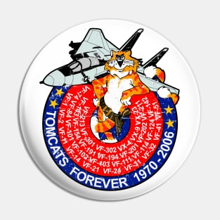 F-14 Tomcat - Tomcats Forever 1970- 2006 - Grunge Style Pin