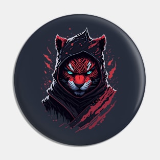 Tiger Ninja Vector Art Pin