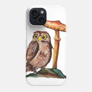 Watercolour - Owl mushroom Phone Case