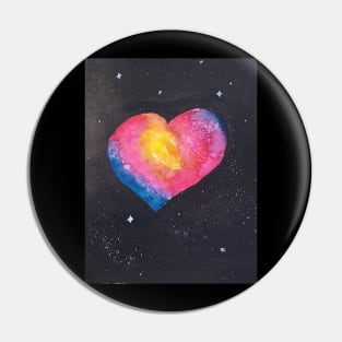 You are my universe. Galactic colorful heart in space Pin