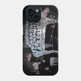 White Garden Bench Classic Pink Rose Selective Coloring Phone Case