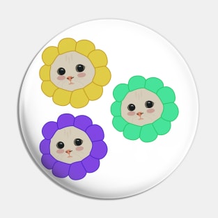 Cute cats with flower accessory Pin