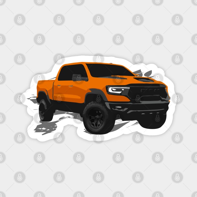 Orange Ram Trx pickup Magnet by mfz