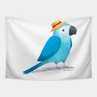 Spixes Macaw with hat Tapestry