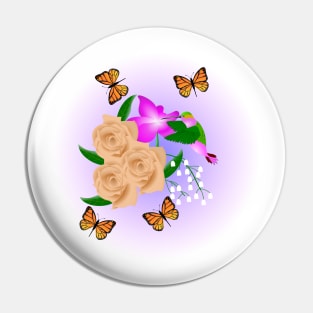 Floral Nature Scene Pin