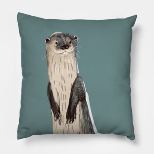 Huillin river otter 2 Pillow
