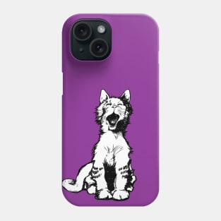 Yawning Cat on Purple Phone Case