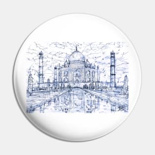 TAJ MAHAL pencil drawing Pin