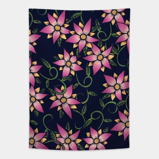 Pink Floral Tapestry