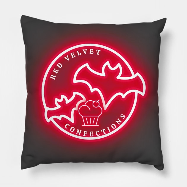 Red Velvet Bakery Pillow by momothistle