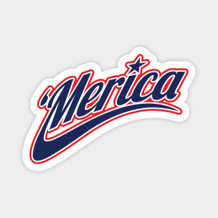 'Merica USA Patriotic Red White and Blue Logo Magnet