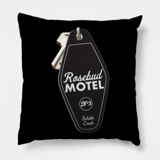 Schitt's Creek Rosebud Motel Key Tag, Retro design in black Pillow