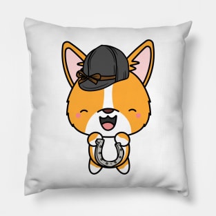 Funny Corgi is ready for horse riding Pillow