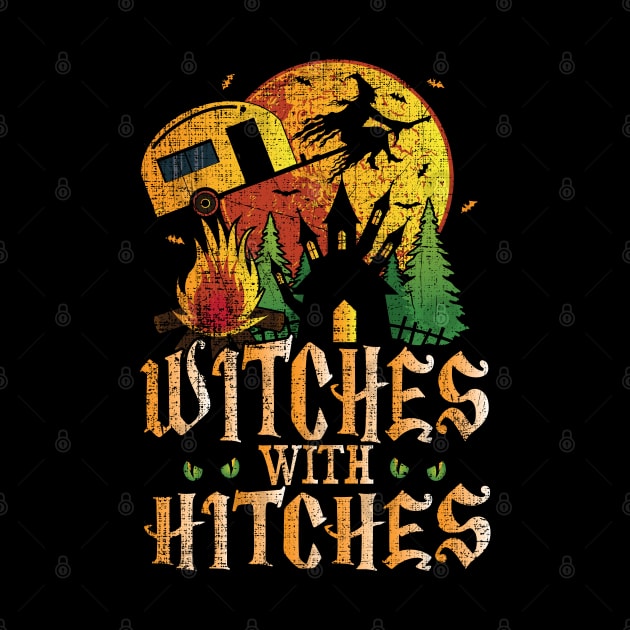 Funny Camping Witches Trailer Hitch by phoxydesign