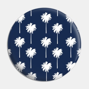 Tropical Palm Tree Dark Blue Pin