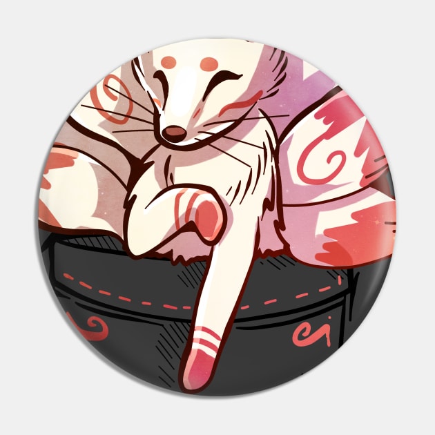 Pocket Cute Kitsune Fox Pin by TechraPockets