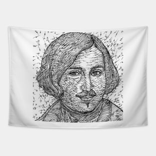 NIKOLAI GOGOL ink portrait Tapestry