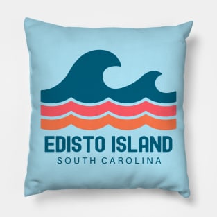 Edisto Island South Carolina Vintage Wave Pillow