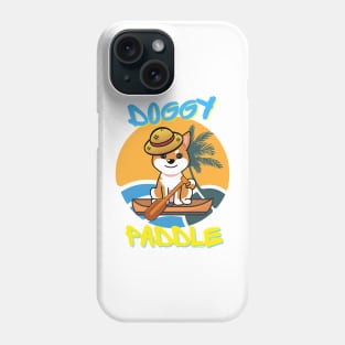 Cute Orange Dog is paddling on a boat Phone Case