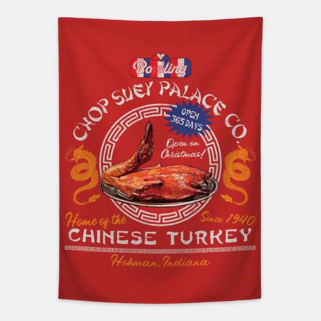 Bo'ling Chop Suey Palace Christmas Story Tapestry by Alema Art