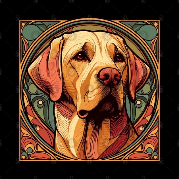 Golden Retriever Dog Art Nouveau Style by RCDBerlin