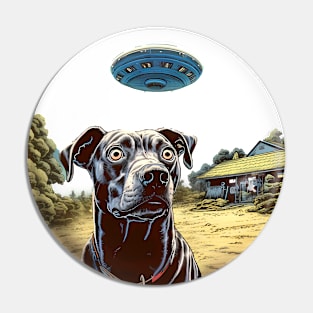 UFOs 2: My Dog Thinks UFOs Are Real on a light (Knocked out) background Pin