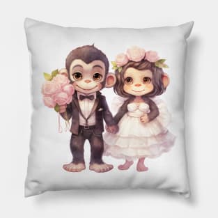 Chimpanzee Couple Gets Married Pillow