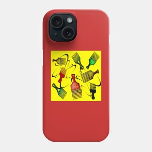 Afro Comb - Yellow Phone Case