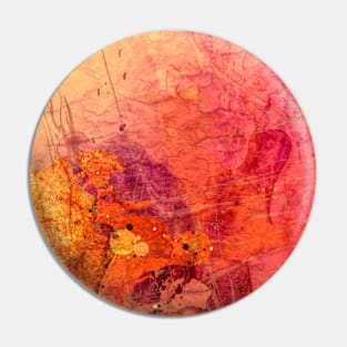 Abstract Pink, Orange And Yellow Painting Pin