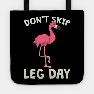 Pink Flamingo WorkouTShirt Don't Skip Leg Day Gym Fitness Tote