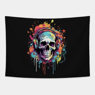 Skull acid art Tapestry