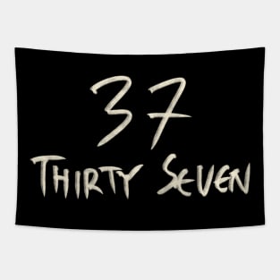 Hand Drawn Letter Number 37 Thirty Seven Tapestry