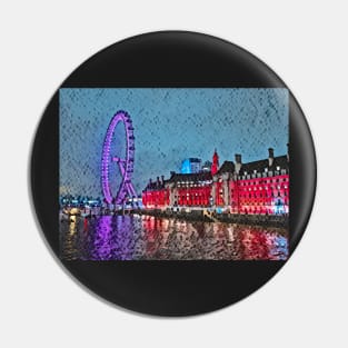 London Eye at night - painterly effect Pin