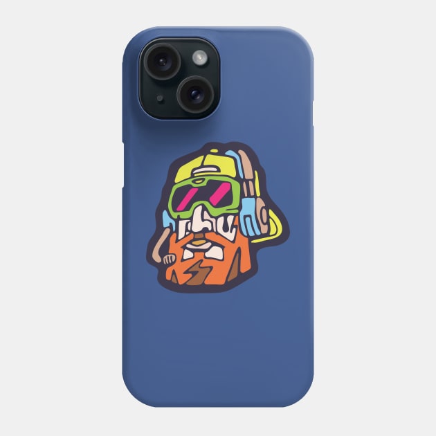 Red Beard Cartoon Head Phone Case by Cofefe Studio