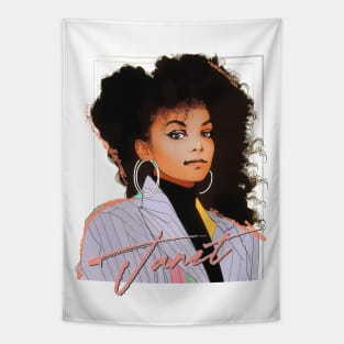 Janet  / 80s Aesthetic Original Fan Design Tapestry