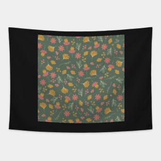 Sketchy Floral on Light Green Tapestry