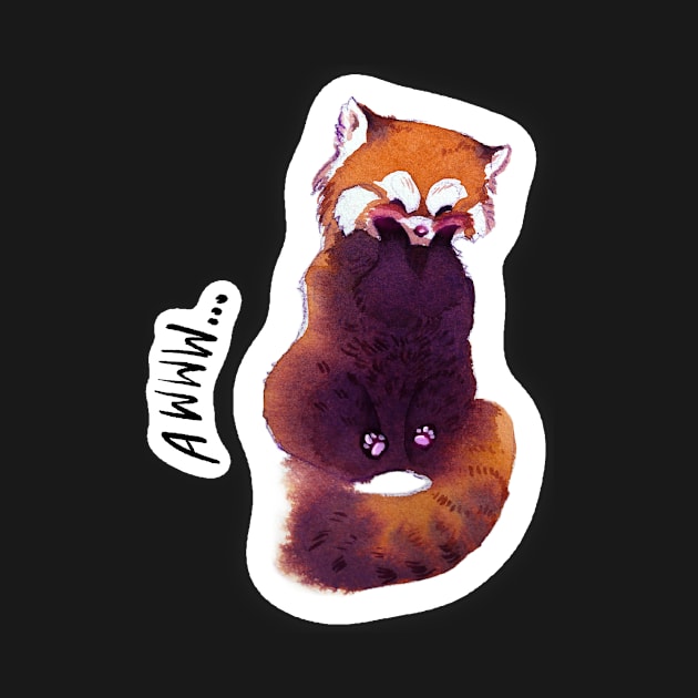 Shy Red Panda by DraconesStudio