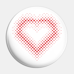 Heart Shape Halftone Dot Red Heart Pattern Pin