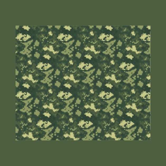 Pixelated green camouflage pattern by YOONUX