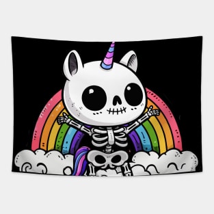 Cute Unicorn Skeleton Tapestry