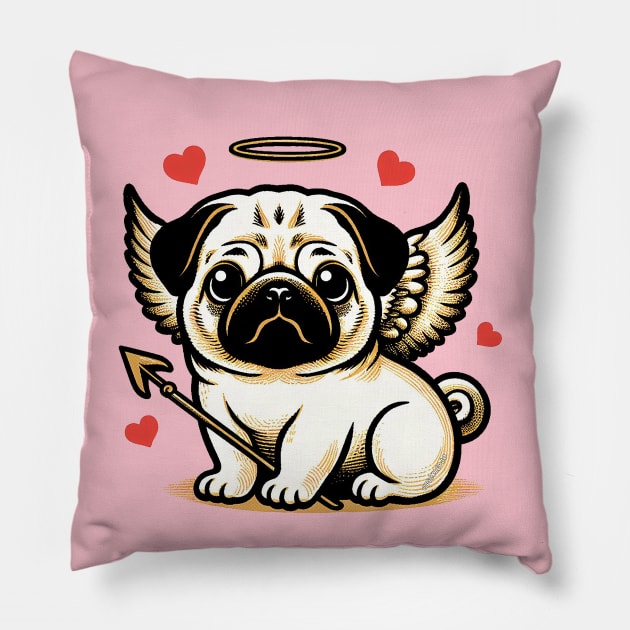 Valentine Pug Pillow by Sketchy