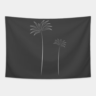 Abstract Palms Black and White Tapestry